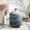 Modern Gradient Upholstered Storage Ottoman or Accent Stool with Rubberwood Ball Feet